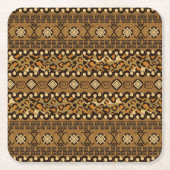 Afrikaanse cheetah-huidpatroon kartonnen onderzetters (Voorkant)