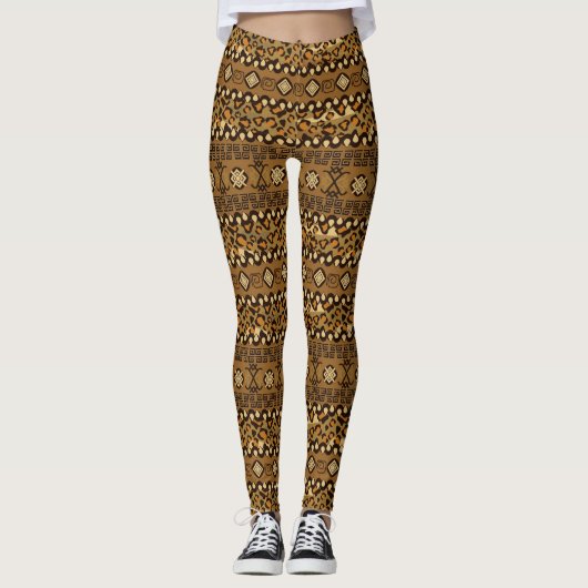 Afrikaanse cheetah-huidpatroon leggings (Voorkant)