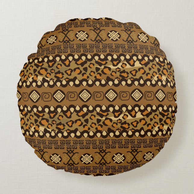 Afrikaanse cheetah-huidpatroon rond kussen (Voorkant)