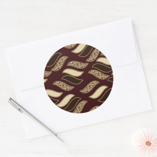 Afrikaanse cheetah-huidpatroon ronde sticker (Envelop)