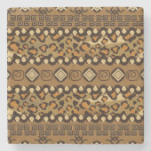 Afrikaanse cheetah-huidpatroon stenen onderzetter (Voorkant)