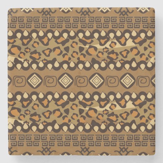 Afrikaanse cheetah-huidpatroon stenen onderzetter (Voorkant)