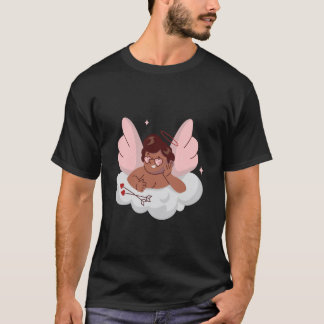 Afrikaanse cherubijn engel zwarte cupido gelukkig t-shirt