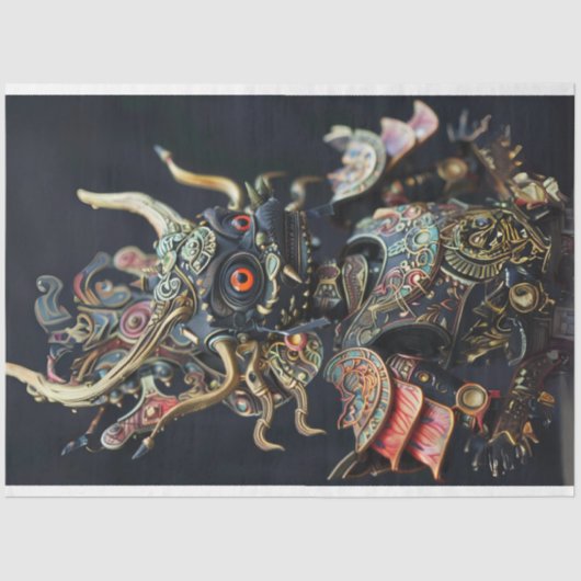 Afrikaanse Chief Robotic decoupage Tissuepapier (Voorkant)