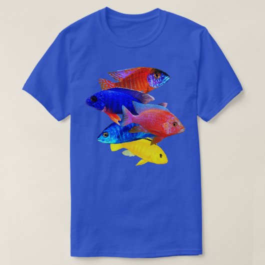 Afrikaanse cichlids Peacock Cichlid Breeders Keepe T-shirt (Design voorkant)