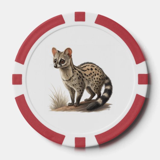 Afrikaanse civetkat poker chips (Voorkant)
