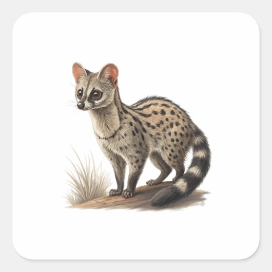 Afrikaanse civetkat vierkante sticker (Voorkant)