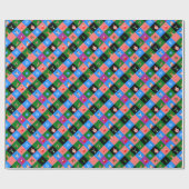 afrikaanse colorblock santa claus cadeaupapier (Vlak)