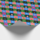 afrikaanse colorblock santa claus cadeaupapier (Hoek)