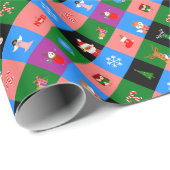 afrikaanse colorblock santa claus cadeaupapier (Rol Hoek)