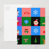 afrikaanse colorblock santa claus feestdagenkaart (Voorkant / Achterkant)