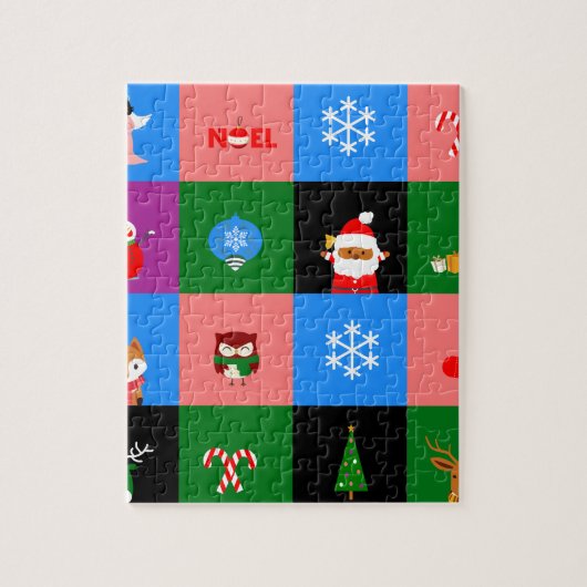 afrikaanse colorblock santa claus legpuzzel (Verticaal)