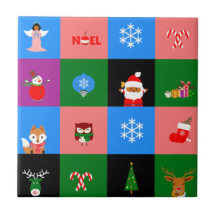 afrikaanse colorblock santa claus tegeltje