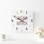 Afrikaanse  Colors Hakuna Matata cadeau groot Vierkante Klok (Huis)