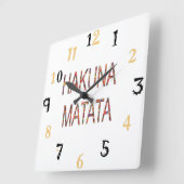 Afrikaanse  Colors Hakuna Matata cadeau groot Vierkante Klok (Hoek)