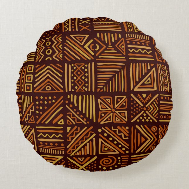 Afrikaanse confrontatie naadloos in etnische stamm rond kussen (Voorkant)