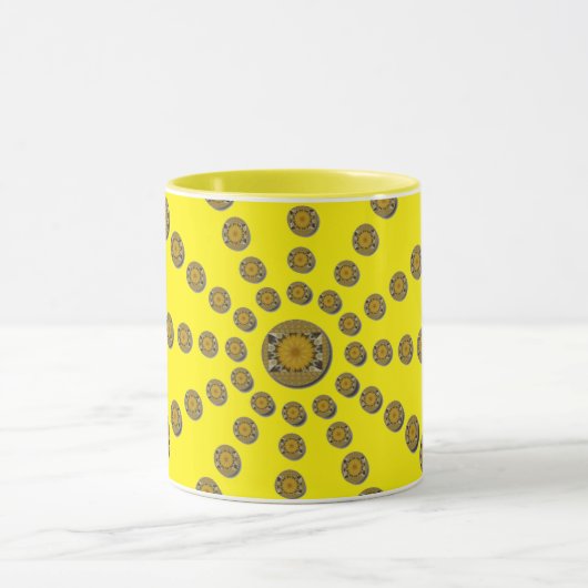 Afrikaanse Cool Zonnebloem Polka Dot Art Print Des Mok (Midden)