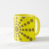 Afrikaanse Cool Zonnebloem Polka Dot Art Print Des Mok (Voorkant rechts)