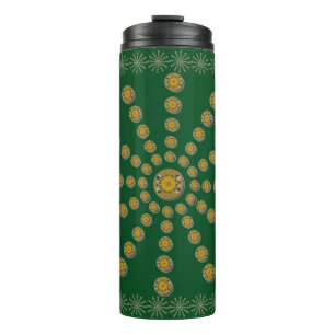 Afrikaanse Cool Zonnebloem Polka Dot Art Print Des Thermosbeker