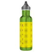 Afrikaanse Cool Zonnebloem Polka Dot Art Print Des Waterfles (Rechts)