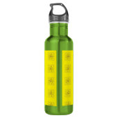 Afrikaanse Cool Zonnebloem Polka Dot Art Print Des Waterfles (Achterkant)