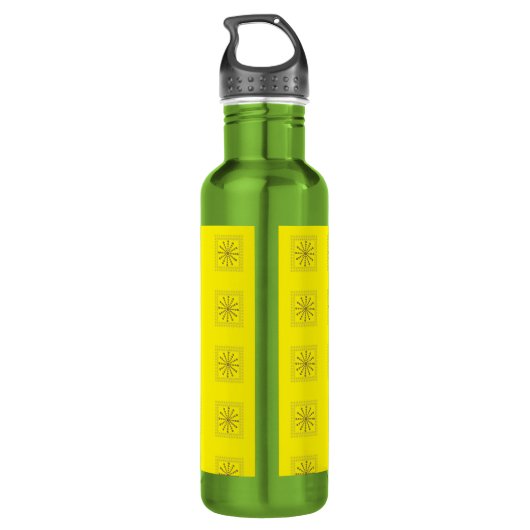 Afrikaanse Cool Zonnebloem Polka Dot Art Print Des Waterfles (Achterkant)