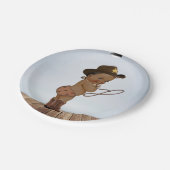 Afrikaanse cowboy op weg naar Baby shower Bord (Gekanteld)