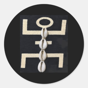 Afrikaanse Cowrie Cowry Shells Ronde Sticker