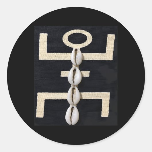 Afrikaanse Cowrie Cowry Shells Ronde Sticker (Voorkant)