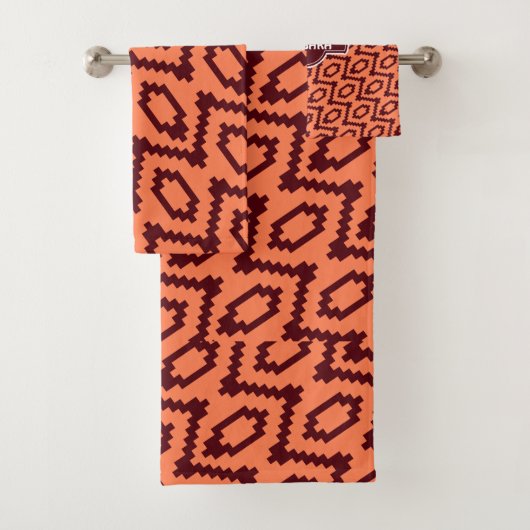 Afrikaanse Cream Chocolade Minimal Patroon Bad Handdoek (Insitu)