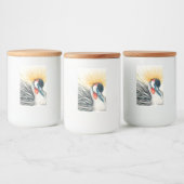 Afrikaanse Crested Crane Ink Art Voedselcontainer Etiket (Flessen)