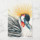 Afrikaanse Crested Crane Ink Art Voedselcontainer Etiket (Enkel label)