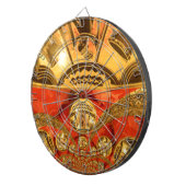 Afrikaanse Culturele Kunst: Rijke Gouden Rood Desi Dartbord (Voorkant Rechts)