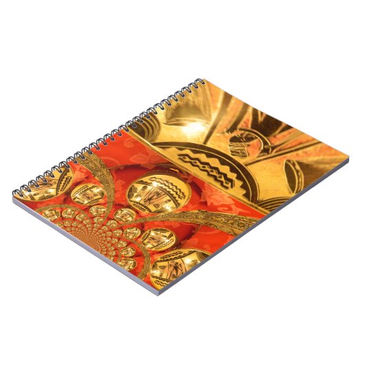 Afrikaanse Culturele Kunst: Rijke Gouden Rood Desi Notitieboek (Linkerzijde)