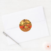 Afrikaanse Culturele Kunst: Rijke Gouden Rood Desi Ronde Sticker (Envelop)