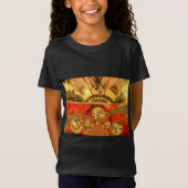 Afrikaanse Culturele Kunst: Rijke Gouden Rood Desi T-shirt (Voorkant)