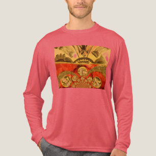 Afrikaanse Culturele Kunst: Rijke Gouden Rood Desi Tri-Blend Shirt