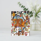 Afrikaanse Culturele Leon Hoorden stammen Briefkaart (Staand voorkant)