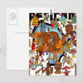 Afrikaanse Culturele Leon Hoorden stammen Briefkaart (Voorkant / Achterkant)