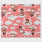 afrikaanse cupido zwarte cherub angel valentijnen cadeaupapier (Vlak)