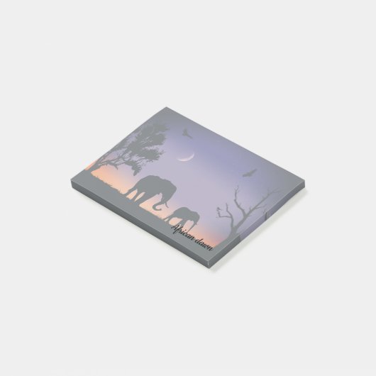 Afrikaanse dageolifanten - post-it® notes (Schuin)