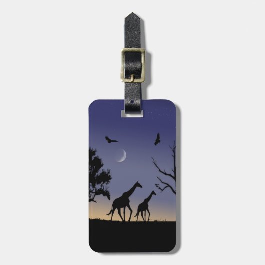 Afrikaanse dageraad - giraffes bagagelabel (Voorkant verticaal)