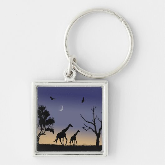 Afrikaanse dageraad - giraffes sleutelhanger (Voorkant)