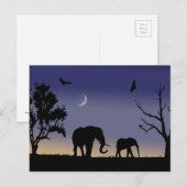 Afrikaanse dageraad - olifanten briefkaart (Voorkant / Achterkant)