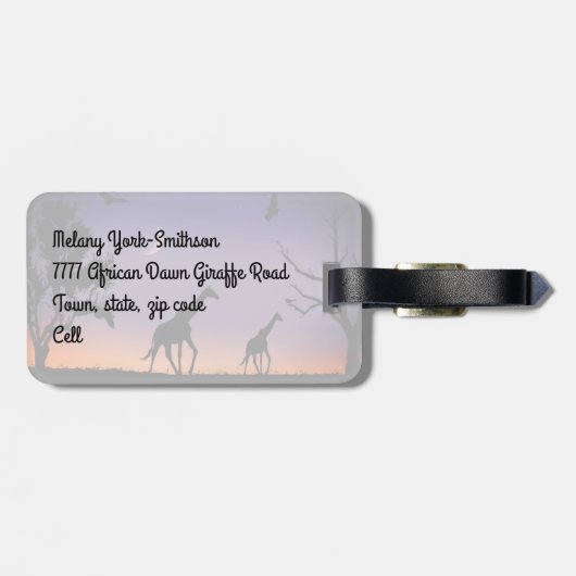 Afrikaanse dagvaardingen - bagagelabel (Achterkant horizontaal)