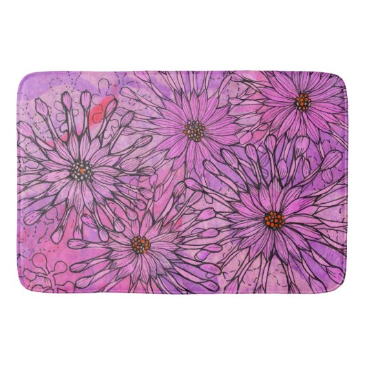 Afrikaanse Daisy Cape Daisies Pink Flowers Floral  Badmat (Voorkant)