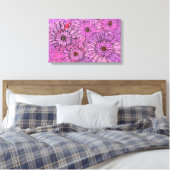 Afrikaanse Daisy Cape Daisies Pink Flowers Floral  Canvas Afdruk (Insitu (Slaapkamer))