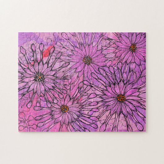 Afrikaanse Daisy Cape Daisies Pink Flowers Floral  Legpuzzel (Horizontaal)