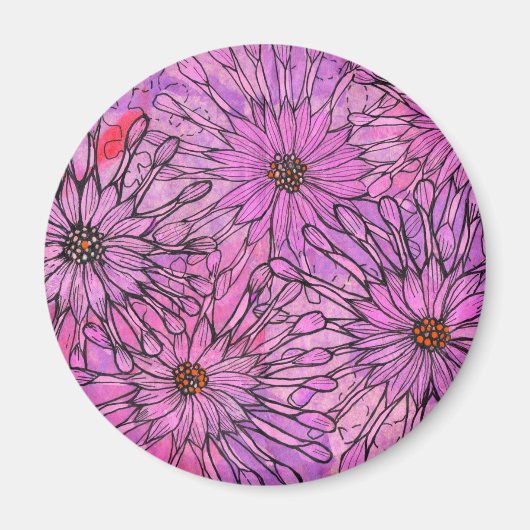 Afrikaanse Daisy Cape Daisies Pink Flowers Floral  Magneet (Voorkant)
