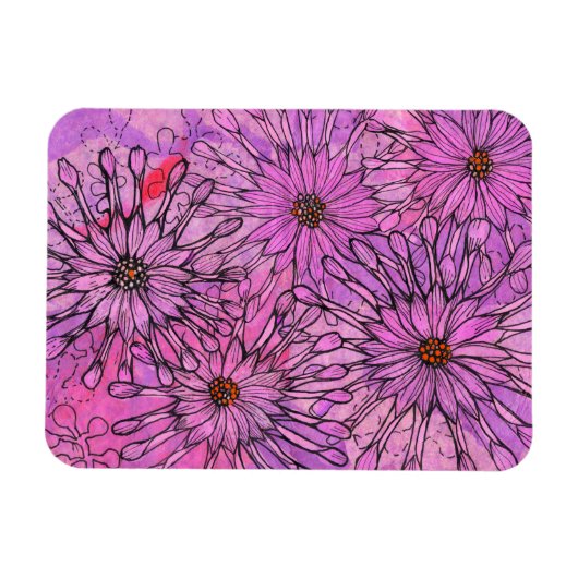 Afrikaanse Daisy Cape Daisies Pink Flowers Floral  Magneet (Horizontaal)